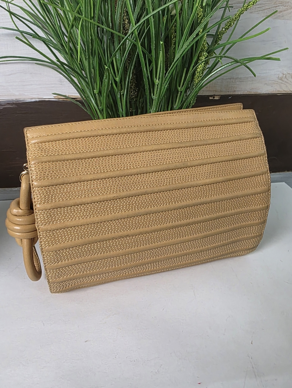 Loewe Nappa Leather Ribbed Clutch or shoulder bag Vintage